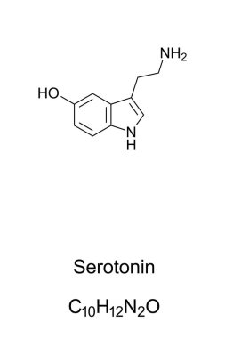Serotonin molekülü, iskelet formülü