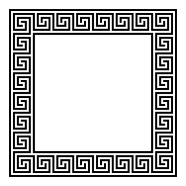 Square framed disconnected meander pattern made of seamless meanders