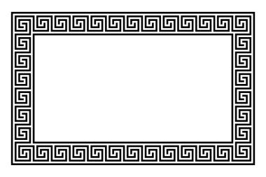 Rectangle framed disconnected meander pattern made of seamless meanders