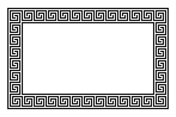 Rectángulo enmarcado patrón de meandro desconectado hecho de meandros sin costura — Archivo Imágenes Vectoriales