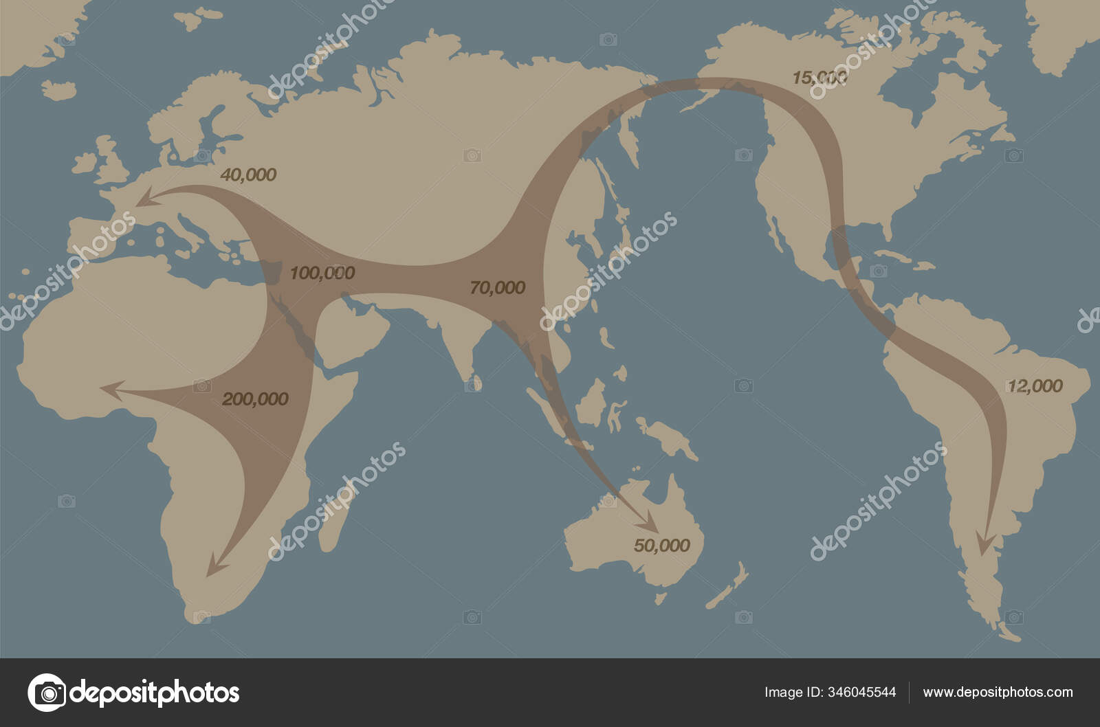 World Globe Map with the Identication of Portugal. Stock Vector