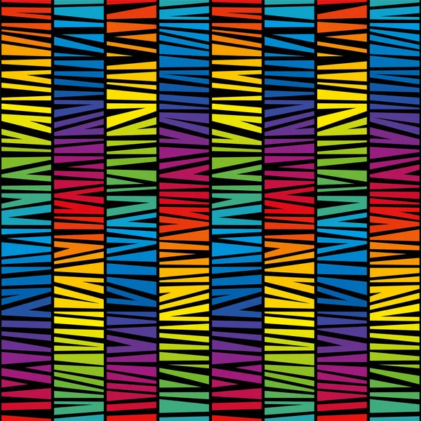 Stripe Pattern Black Background Rainbow Gradient Colored Spectrum Bright Colors — Stock Vector