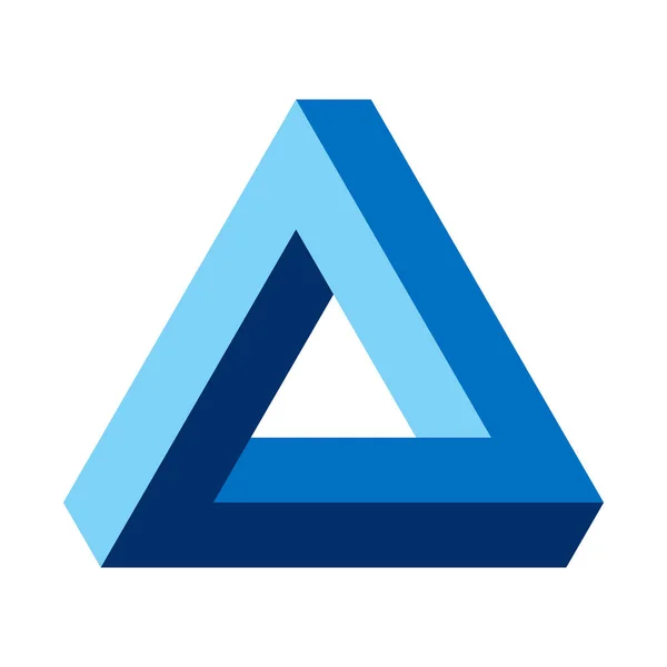 Triángulo Penrose Ilusión Óptica Color Azul Penrose Tribar Objeto Imposible — Archivo Imágenes Vectoriales
