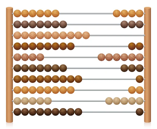 Европейская Система Счисления Счётчиков Расчет Инструмента Деревянными Бусинами Скользящими Проводам — стоковый вектор