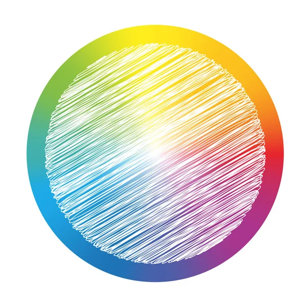 Anneau Couleur Dégradé Cercle Couleur Arc Ciel Avec Gribouillage Blanc — Image vectorielle