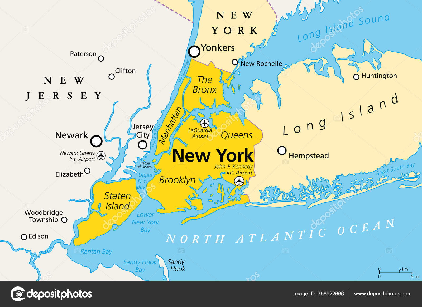 ニューヨーク市 政治地図 ニューヨーク州に位置し 米国で最も