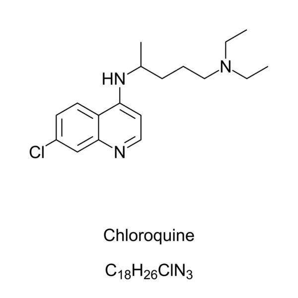 Fórmula Esquelética Cloroquina Estructura Molecular Medicamentos Utilizados Principalmente Para Prevenir — Vector de stock