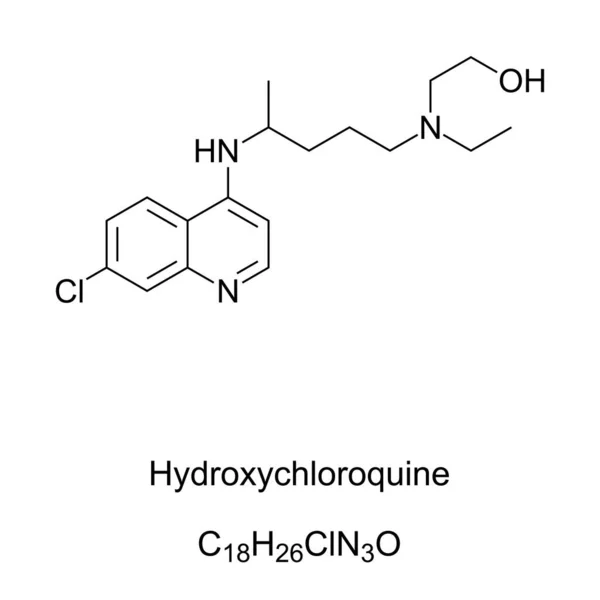 Hidroxicloroquina Fórmula Estructura Hcq Medicamento Utilizado Principalmente Para Prevenir Tratar — Archivo Imágenes Vectoriales