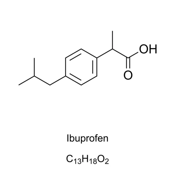 Ibuprofen Vzorec Molekulární Struktura Lék Léčbě Bolesti Horečky Zánětu Léky — Stockový vektor