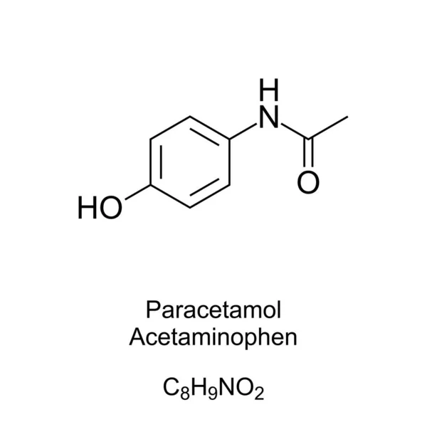 Paracetamol Fórmula Estructura Molecular Conocido Como Paracetamol Apap Medicamentos Utilizados — Vector de stock