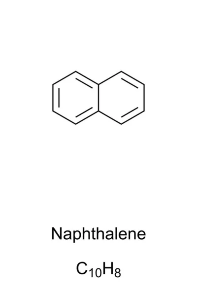 Formule Squelettique Structure Moléculaire Naphtalène Hydrocarbure Aromatique Polycyclique Simple Hap — Image vectorielle