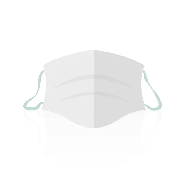 Gezichtsmasker Icoon Wit Medisch Masker Geïsoleerde Vectorillustratie Witte Achtergrond — Stockvector