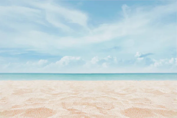 Sandstrand Med Himmel Och Närbild Sand — Stockfoto