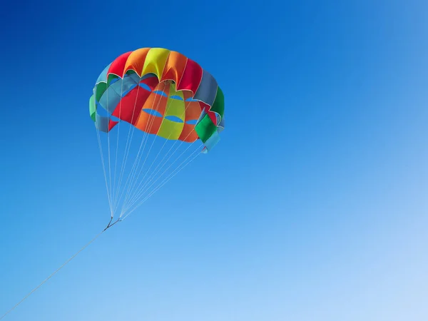 The colorful parachute stripes on the sky,Summer Camp in Beach