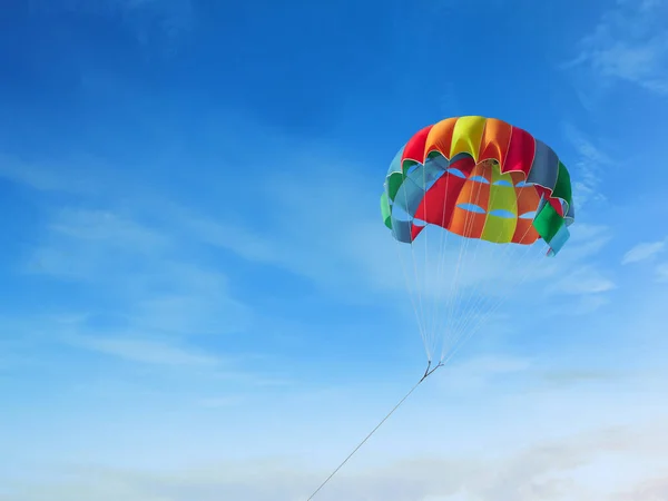 The colorful parachute stripes on the sky,Summer Camp in Beach