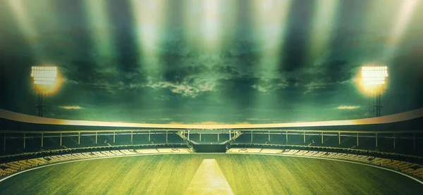 Cricket Field General Side View Stadium Lights — Stock Photo, Image