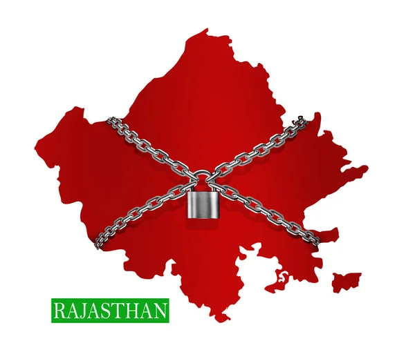 Rajasthan Kapatma Zinciri ve asma kilit. 3B görüntüleme