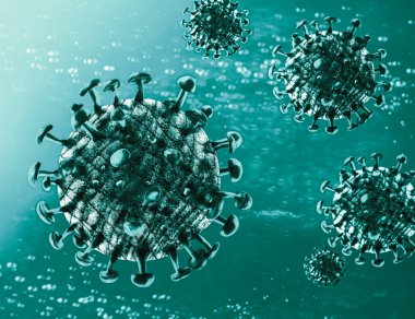 Coronavirus 2019, Coronavirus 2019-ncov gribi salgını. Süzülen grip virüsü hücrelerinin mikroskobik görüntüsü