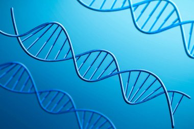 Mavi arkaplandaki DNA yapısı 3D oluşturma