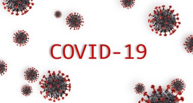 Corona virüsü COVID-19, mikroskop altında. 3B görüntüleme