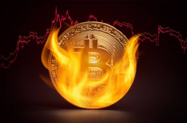 Altın bitcoin alevler içinde yanıyor