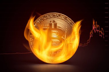 Altın bitcoin alevler içinde yanıyor