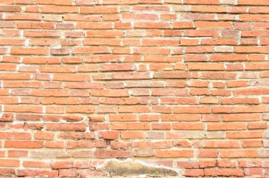 Arka plan kırmızı tuğla duvar desen doku. Büyük duvar yazısı için 