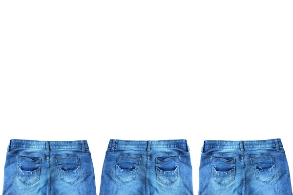 Denim jeans texture or denim jeans background with old torn. — Stock Photo, Image