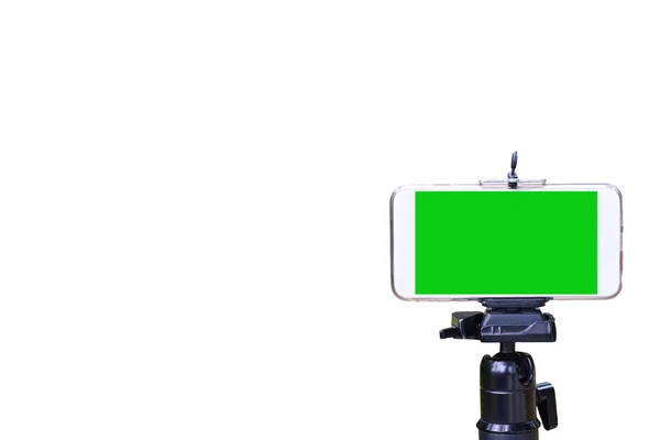 Place the phone on a tripod — Stock Photo, Image