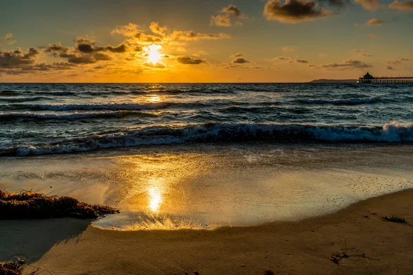 Západ slunce na Imperial Beach, CA. — Stock fotografie
