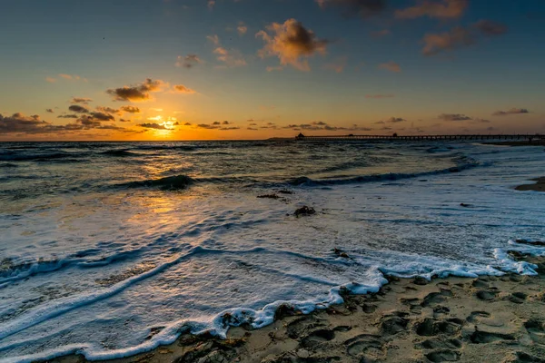 Západ slunce na Imperial Beach, CA. — Stock fotografie