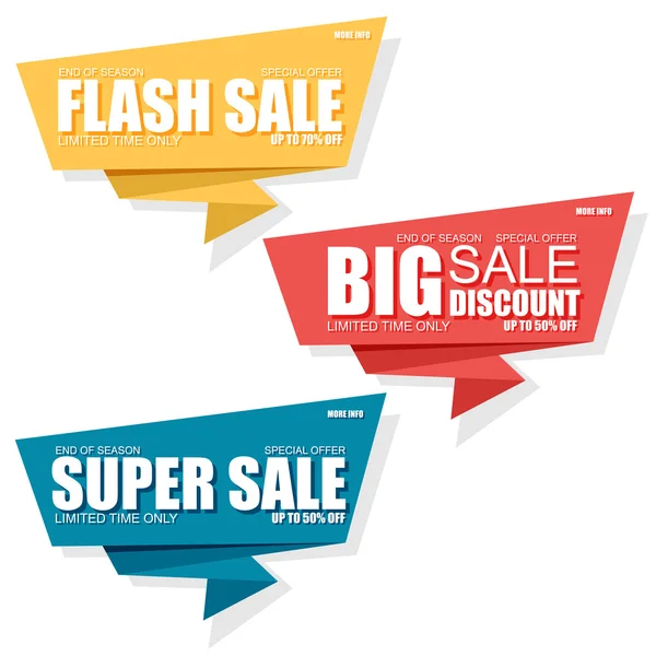 Super Koop banner vector ontwerpsjabloon op witte achtergrond. Kan worden gebruikt voor Speciale Weekendaanbieding korting sticker, origami label, papieren label, winkelen, poster, reclame, briefkaart. — Stockvector