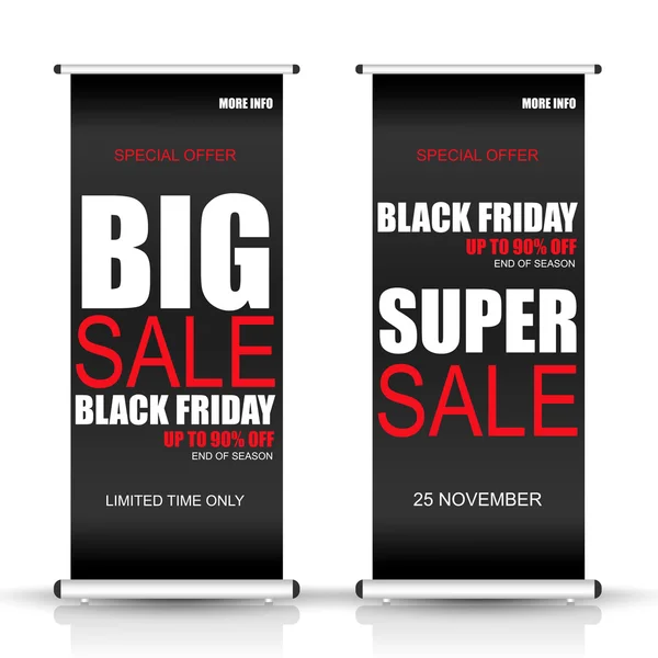 Zwarte vrijdag roll-up banner voor verkoop — Stockvector