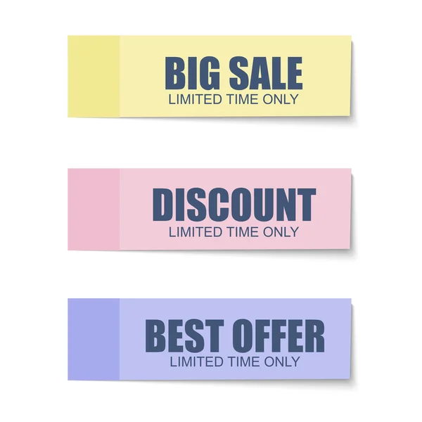 Sticky sale banner vector design template — Stock Vector