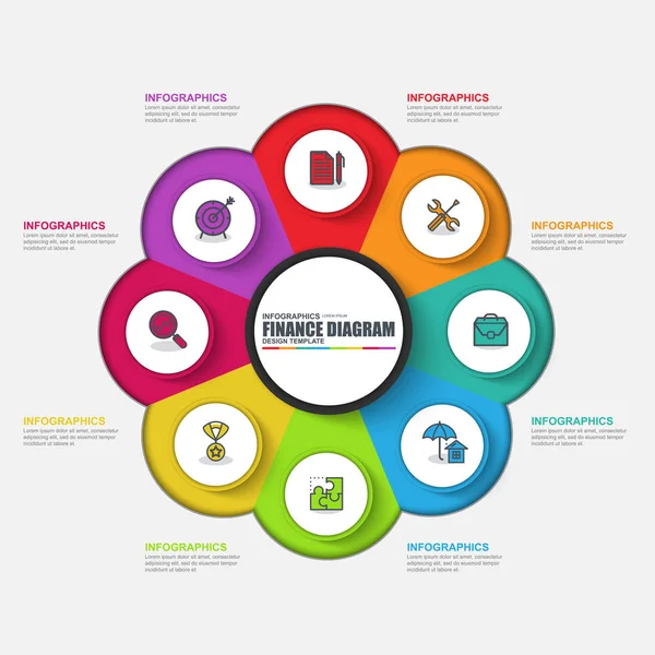 Plantilla de diseño de vectores de círculo de negocio infografía — Archivo Imágenes Vectoriales