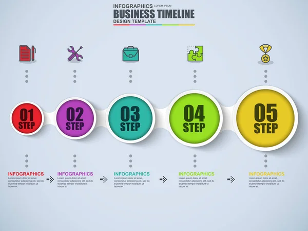 Abstract 3d business tijdlijn infographic elementen — Stockvector