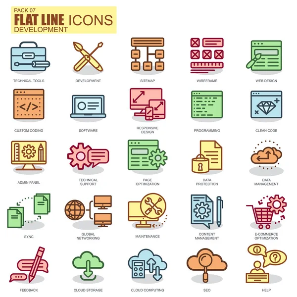 Thin line web design and development icons — Stock Vector