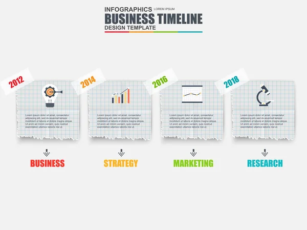 Visualização de dados da linha do tempo do negócio — Vetor de Stock