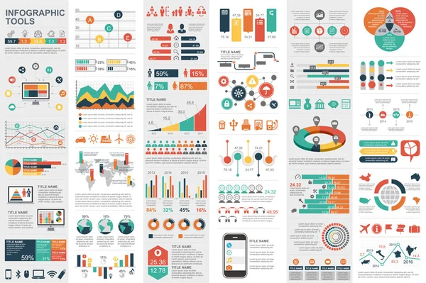 Infographic öğeleri veri görselleştirme şablonu