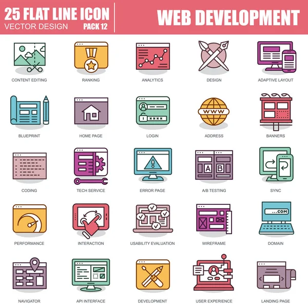 Conjunto de ícones de desenvolvimento web —  Vetores de Stock
