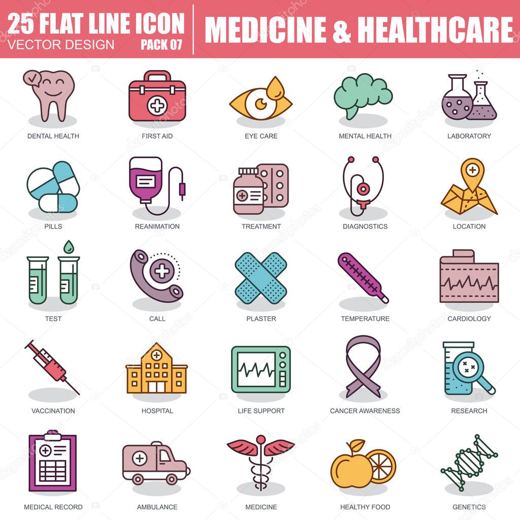 set of medicine healthcare icons