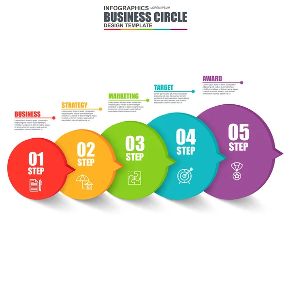 Data visualization on business circles — Stock Vector