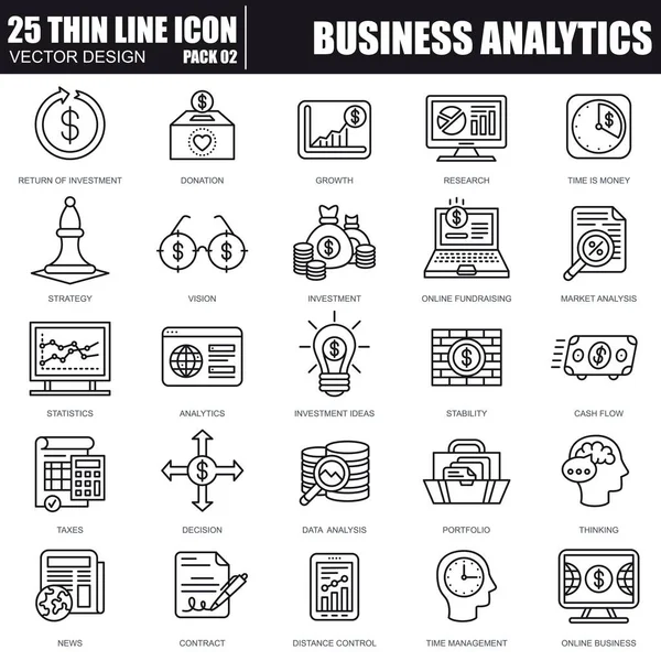 Thin line business and marketing icons Vector Graphics