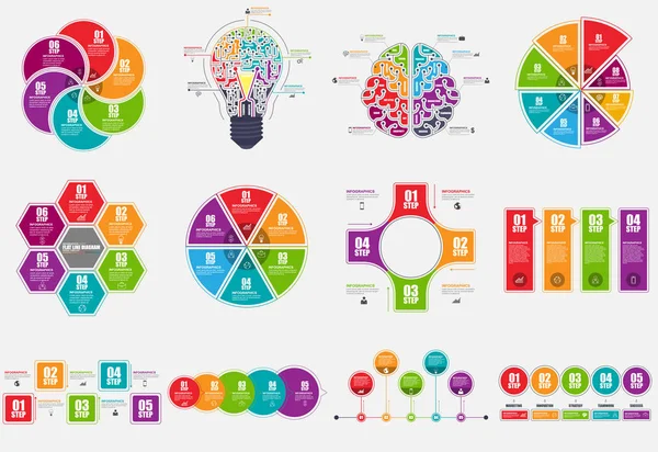 Set di modelli di infografica aziendale — Vettoriale Stock