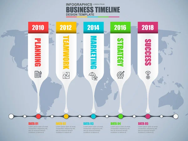 Visualización de datos infográficos de línea de tiempo — Archivo Imágenes Vectoriales