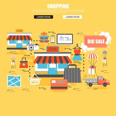 Süpermarket ve e-ticaret afiş