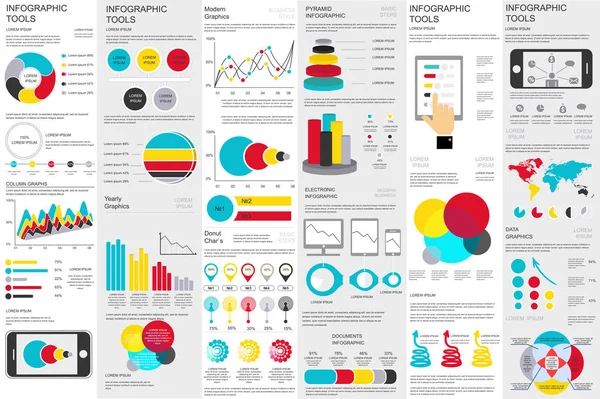 Visualização de dados de elementos infográficos — Vetor de Stock