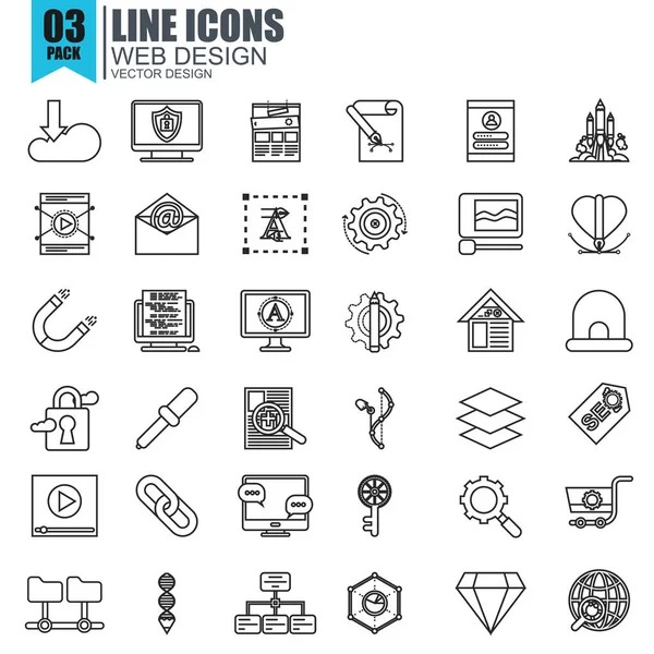 Web Tasarım Icons set — Stok Vektör