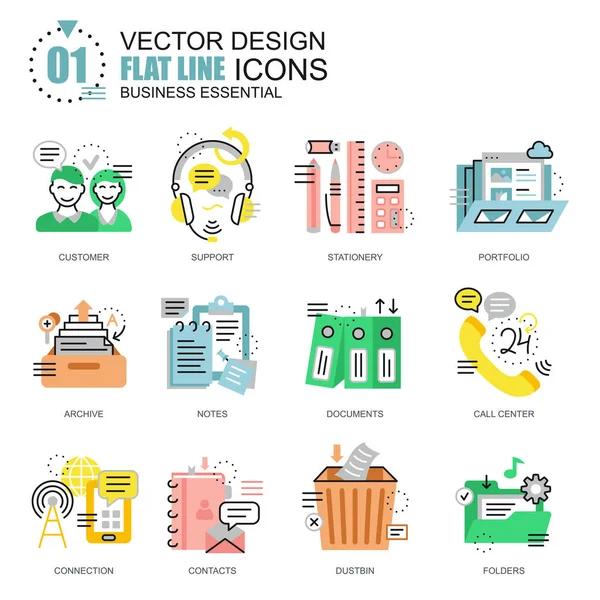 Business essential icons set — Stock Vector