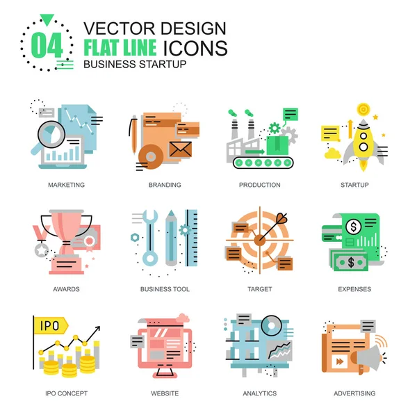 Conjunto de ícones de arranque de negócios —  Vetores de Stock